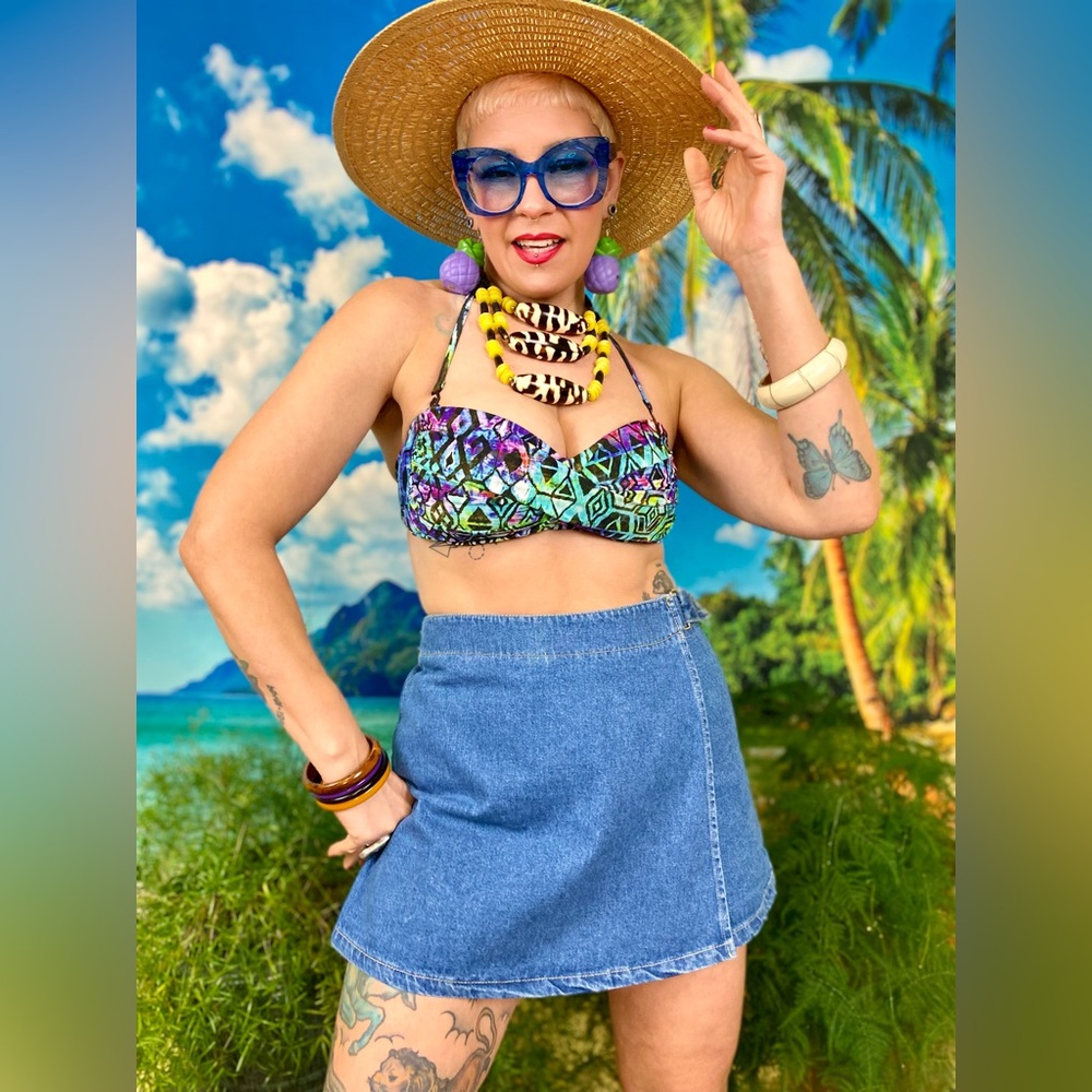 Geometric Swimsuit Top